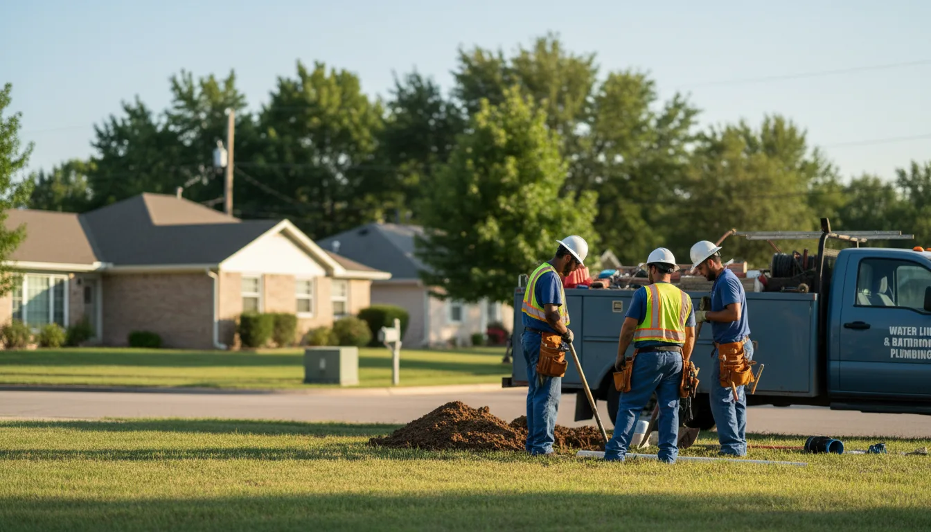 Residential water line and bathroom plumbing service in Hoffman Estates, IL